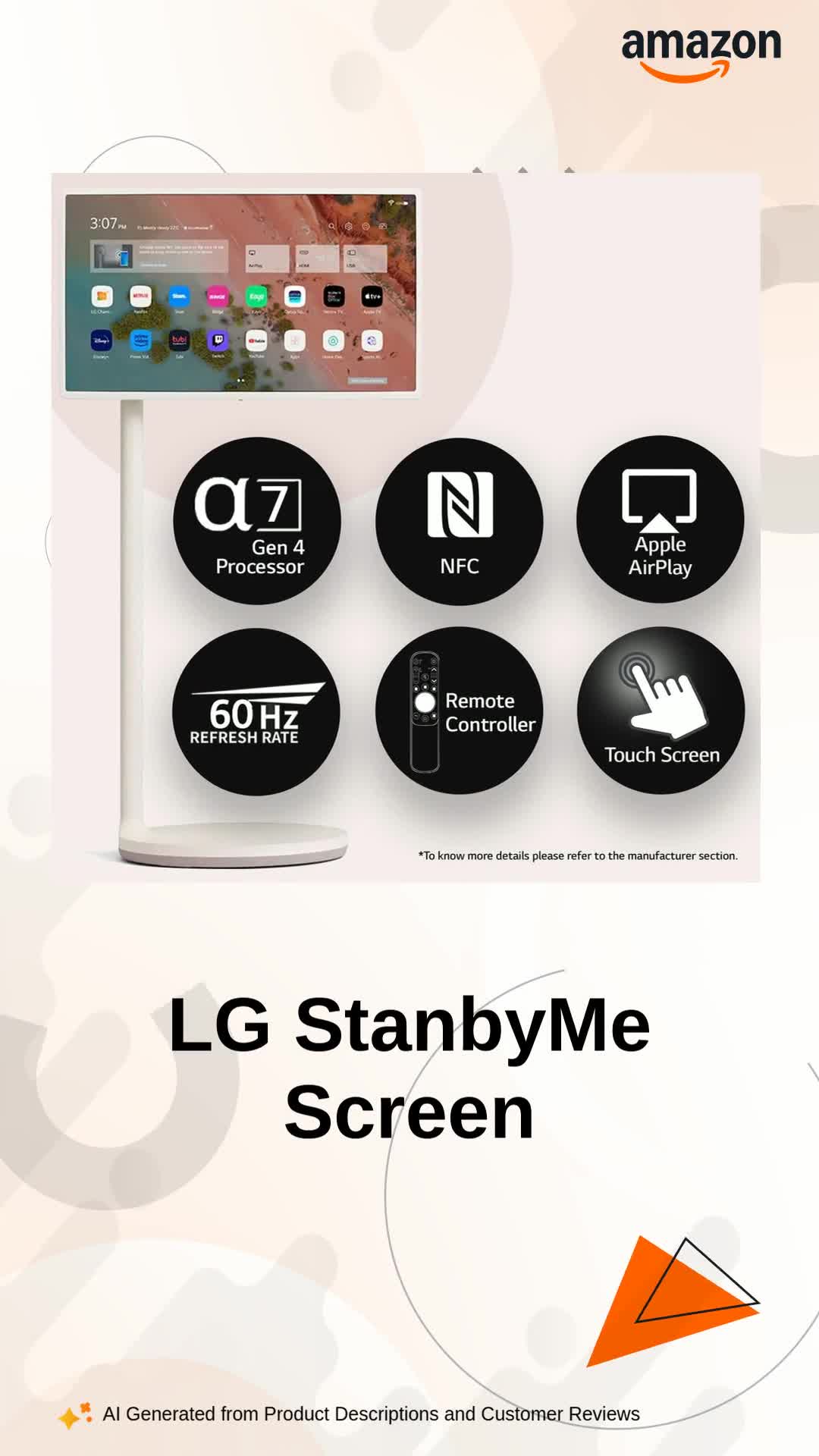 LG 68 cm (27 inches) StanbyMe Smart Portable Screen with Built-in